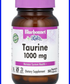 Bluebonnet Taurine 1000mg: Muscle Support, Vegetarian Capsules (50 Count)