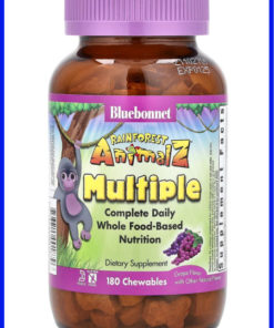 Bluebonnet Nutrition Rainforest Animalz Children's Multivitamin Gummies, Grape Flavor, 180 Count