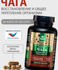 Chaga Mushroom Extract: 60 Capsules for Total Body Wellness (Altai Tradition)