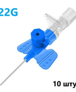 22G Blue Peripheral IV Catheters with Port (10 Pack)