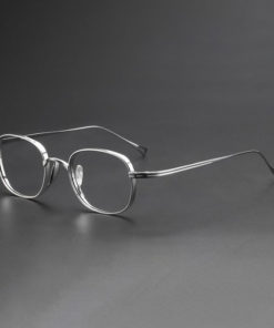 Titanium Retro Eyeglass Frames: Small & Flat, Silver