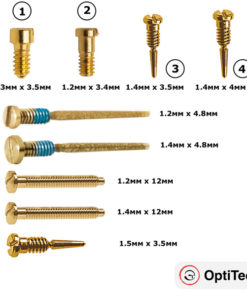 OptiTech Gold Eyeglass Temple Screws (9-Pack)