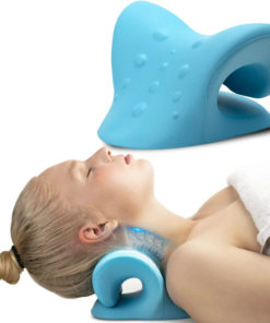 Neck Stretcher & Posture Corrector: Manual Therapy Pillow (Light Blue)