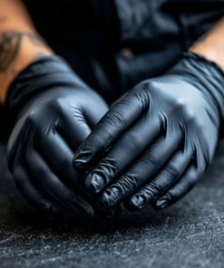 Black Nitrile Gloves Foxy-Gloves Medium (10 Pairs/20 Gloves)