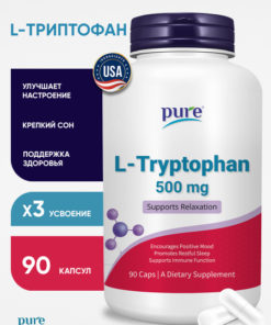 Pure L-Tryptophan 90 Capsules: Sleep, Mood, & Stress Support