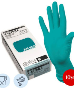 Nitrile Exam Gloves - Green, Powder-Free, Disposable - 250 Count (10 Boxes)