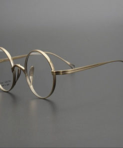 Titanium Round Men's Glasses: Replaceable Lenses