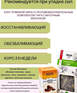 Volgalaдь-1 Herbal Tea with Chaga & Royal Jelly: Anti-Inflammatory Supplement (2 x 70g/40g)