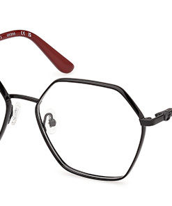 Guess GU50184 001 Black Hexagonal Metal Women's Eyeglass Frames