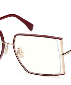 Max Mara MM 5156-B 071 Burgundy Rectangular Metal Eyeglass Frames