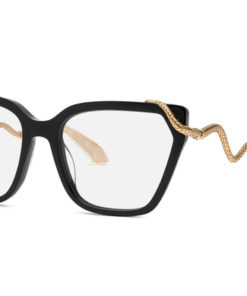 Roberto Cavalli VRC020M 700 Black Cat Eye Plastic Frames for Women
