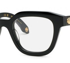 Roberto Cavalli VRC071 700 Black Square Plastic Women's Eyeglass Frames