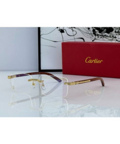 Cartier CT0490O Rimless Wooden Sunglasses for Men & Women