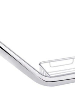 Curved Bathroom Grab Bar with Soap Dish - Potato P3519 Chrome