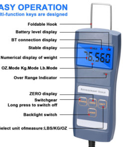 90kg Digital Refrigerant Scales with LCD Display & Auto-Off for HVAC