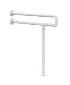White Handicap Railing with Floor Support - BRIMIX 941