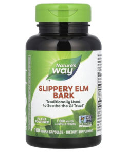 Slippery Elm 100 Capsules: Gastritis, Heartburn, IBS Relief (Nature's Way)