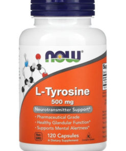 NOW L-Tyrosine 500mg 120 Capsules: Mood & Focus Support