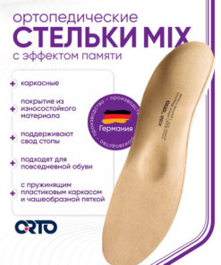 Orthotic Insoles for Men & Women: Memory Foam, Flat Feet Support, Genuine Leather