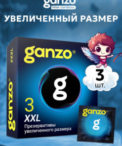 GANZO XXL Condoms: 3-Pack Black Edition