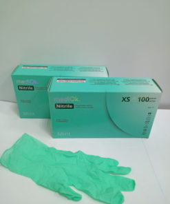 MediOk Mint Nitrile Gloves (XS, 200 Count) - Textured, Powder-Free, Non-Sterile