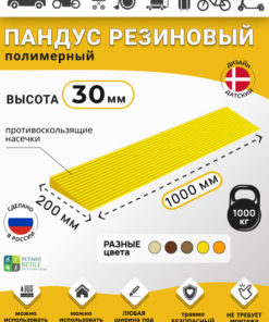 3cm Threshold Ramp: Yellow Polymer Ramp for Cars, Wheelchairs & Warehouses (30x1000x200mm)
