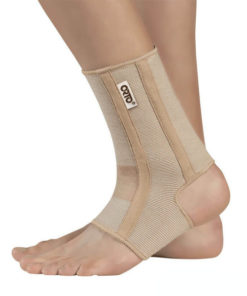 Elastic Ankle Brace with Stiffening Ribs