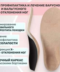 Orthotic Insoles with Deep Heel Cup: Correct X & O Legs (Sizes 35-36)