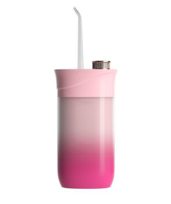 Viru Wireless Portable Oral Irrigator: Compact Travel Water Flosser, 4 Nozzles, Pink