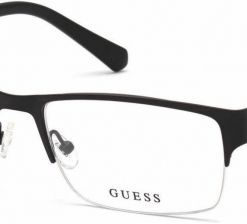 Guess GU50017 002 Black Metal Rectangular Men's Eyeglass Frames