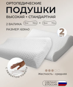 Memory Foam Pillow Set: 2 Pack (Standard & King Size) - Orthopedic & Ergonomic Support