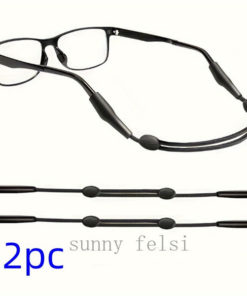 2 Silicone Eyeglass Straps: Non-Slip Adjustable, Extends to 13.7 Inches
