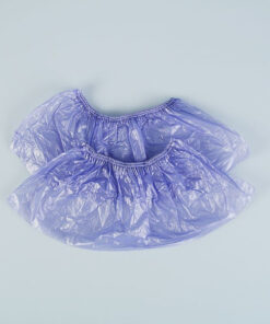 Heavy-Duty Purple Shoe Covers - Double Elastic, 50 Micron, 100 Pair Bulk