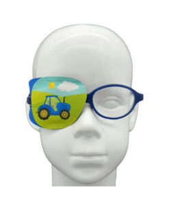 EyeOK Blue Tractor Eye Patch (Right Eye, Small)