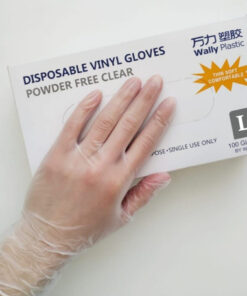 Vinyl Gloves, Hairdressing, Disposable, Clear, Large (L), 50 Pairs (100 Gloves)