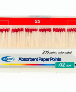 Medenta Dental Paper Points, Cone 0.2 #25 (200/Pack) - Absorbent
