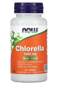 NOW Foods Chlorella 1000mg Tablets (60 Count) - Chlorophyll Supplement