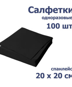 Black Disposable Soft Paper Napkins (20x20cm, 100 Count)