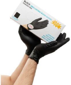 Black Nitrile Gloves - Wally Plastic, 50 Pairs, XL