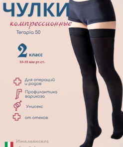 Filorosso Therapy Compression Stockings: Black Matte, Class 2, 1 Pair