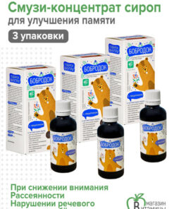 Bobrodok Syrup with Lecithin: Sharp Mind & Memory Boost (50ml Sachet)