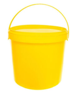 12L Yellow Medical Waste Bin with Lid (Class B)