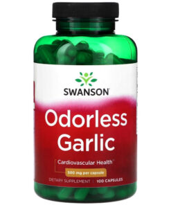 Odorless Garlic Supplement: 500mg, 100 Capsules - Immune & Cardiovascular Support