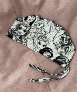 Princess-Themed Black & White Medical Cap