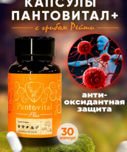 Pantovital & Reishi Mushroom: Boost Immunity, Prevent Flu & Cold, Antioxidant Power (30 Capsules)