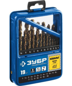 ZUBR Cobalt Metal Drill Bit Set (19pc, 1-10mm, Grade A)