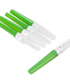 21G (0.8x25mm) Green Double-Ended Needles with FlashBack Visibility - 100/Pack