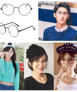 Silver Round Framed Clear Lens Fashion Glasses