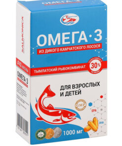 Wild Kamchatka Salmon Omega-3: 1000mg, 42 Capsules by Tymlat Fish Processing Plant
