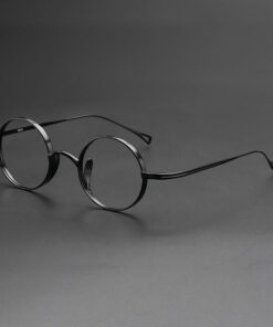 Pure Titanium Black Minimalist Small Face Glasses Frame